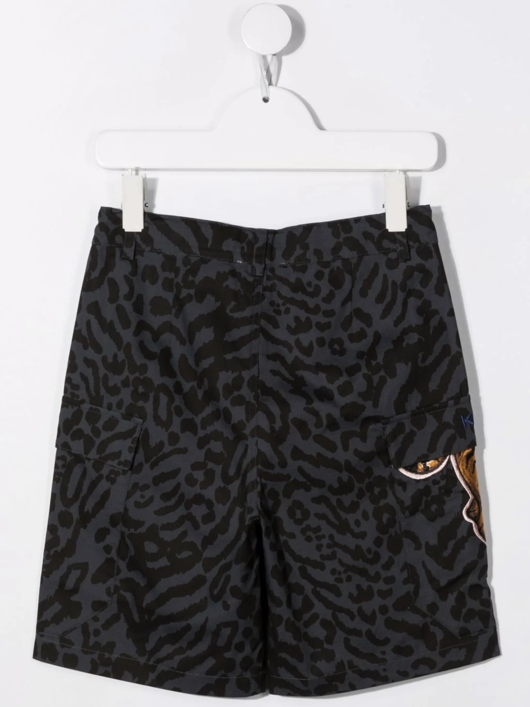 Шорты с тигровым принтом Kenzo Kids, серый — фото 2