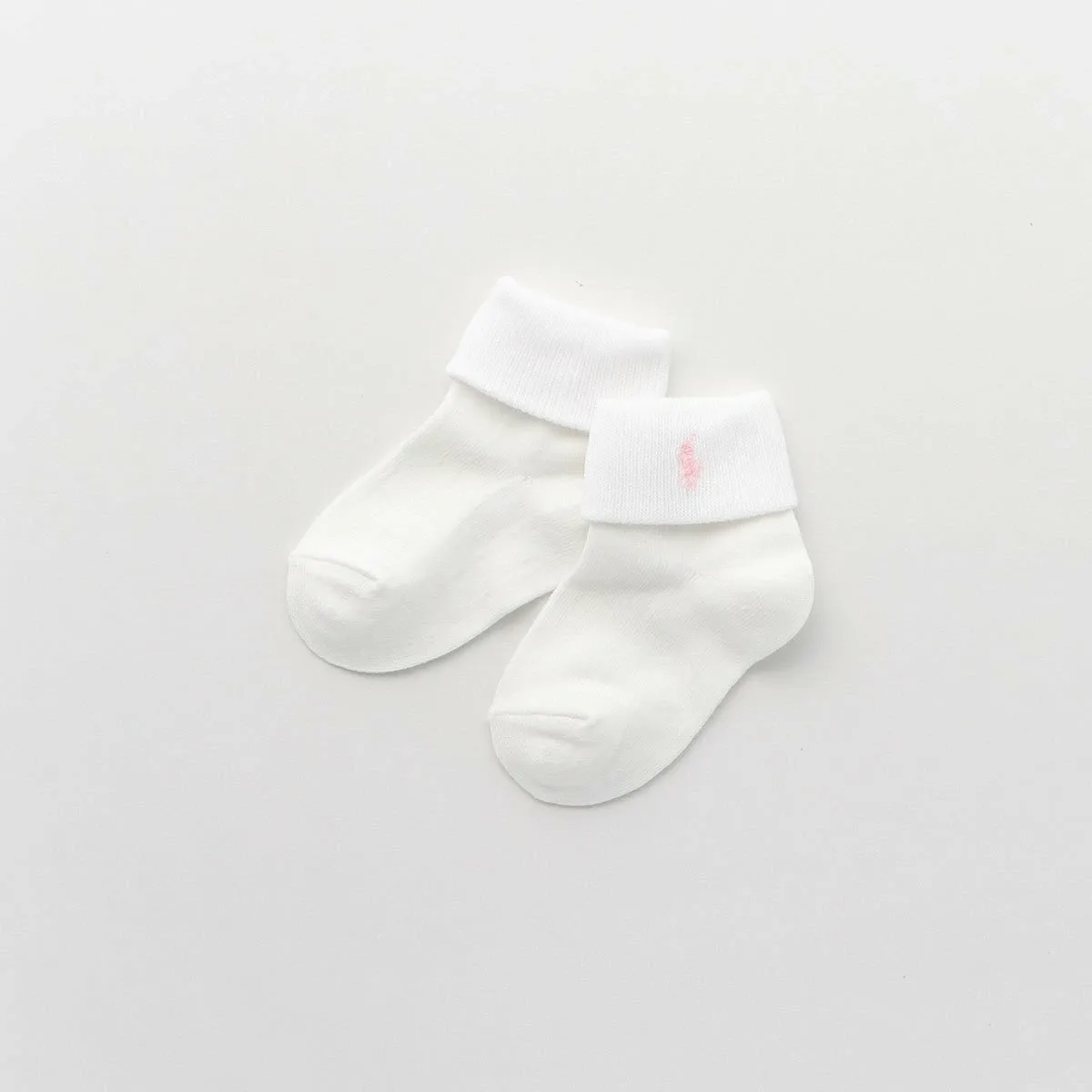 Детские носки I&T с логотипом POLO и двойной складкой. Polo Ralph Lauren, 91. Off-white