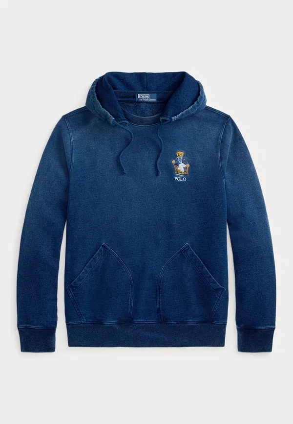 Толстовка с капюшоном Polo Ralph Lauren Polo bear indigo hoodie, темный индиго — фото 4