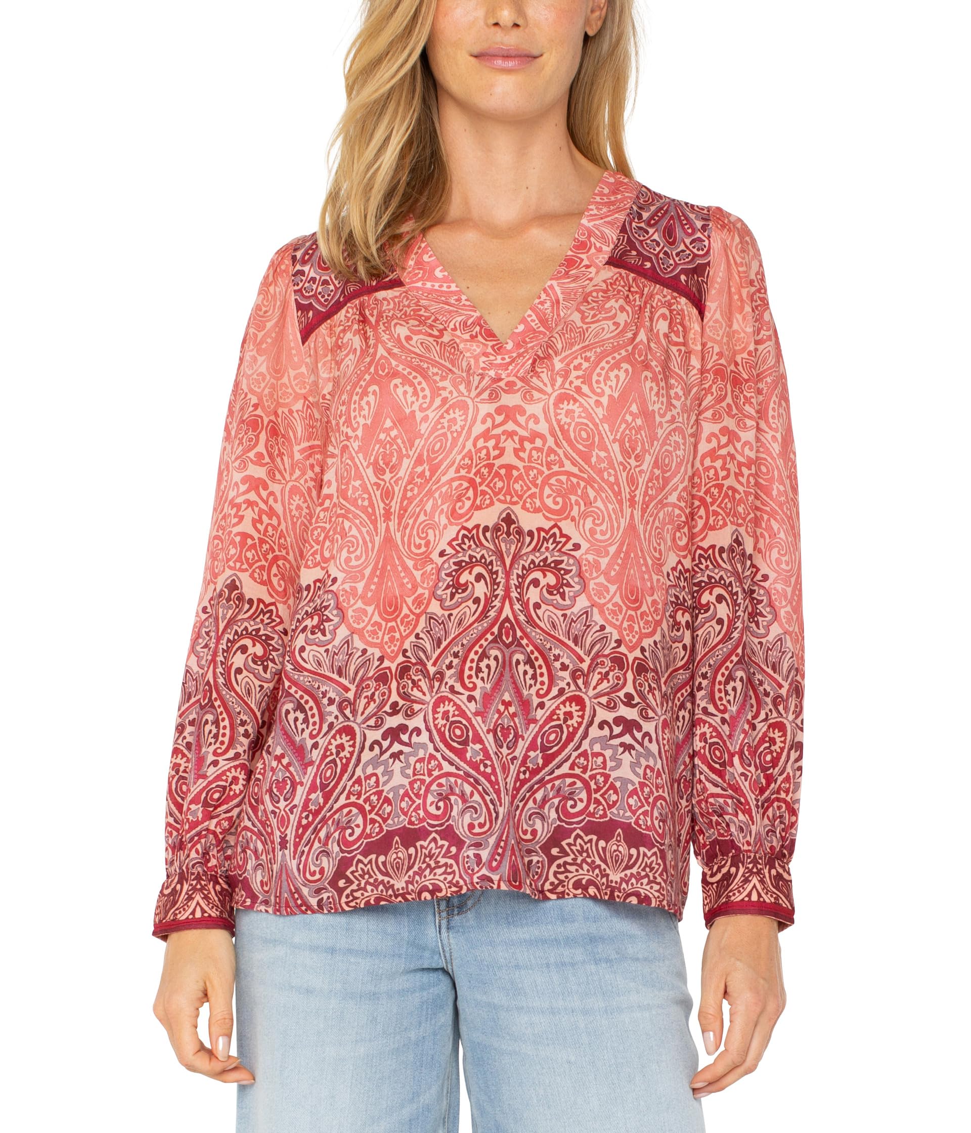

Блуза Liverpool Los Angeles Long, цвет Mauve Ombre Paisley