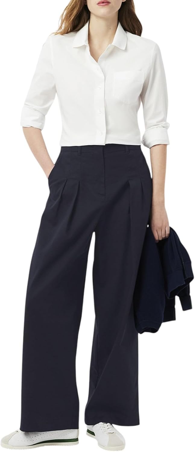 Брюки женские Lacoste Широкие, Стретч, Midnight Navy