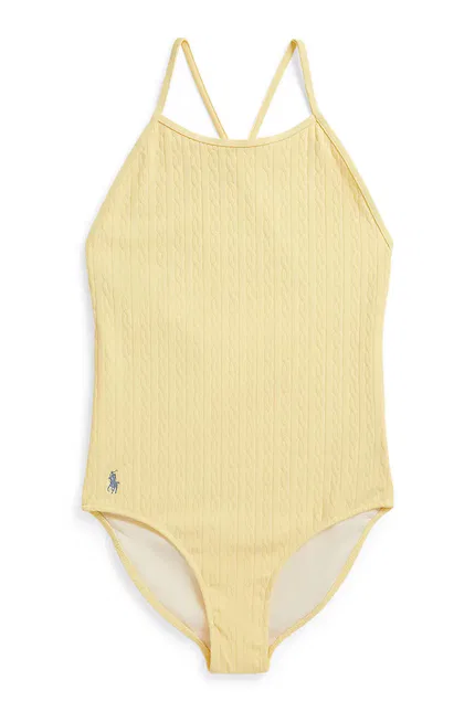 Купальник цельный спортивный Polo Ralph Lauren, желтый