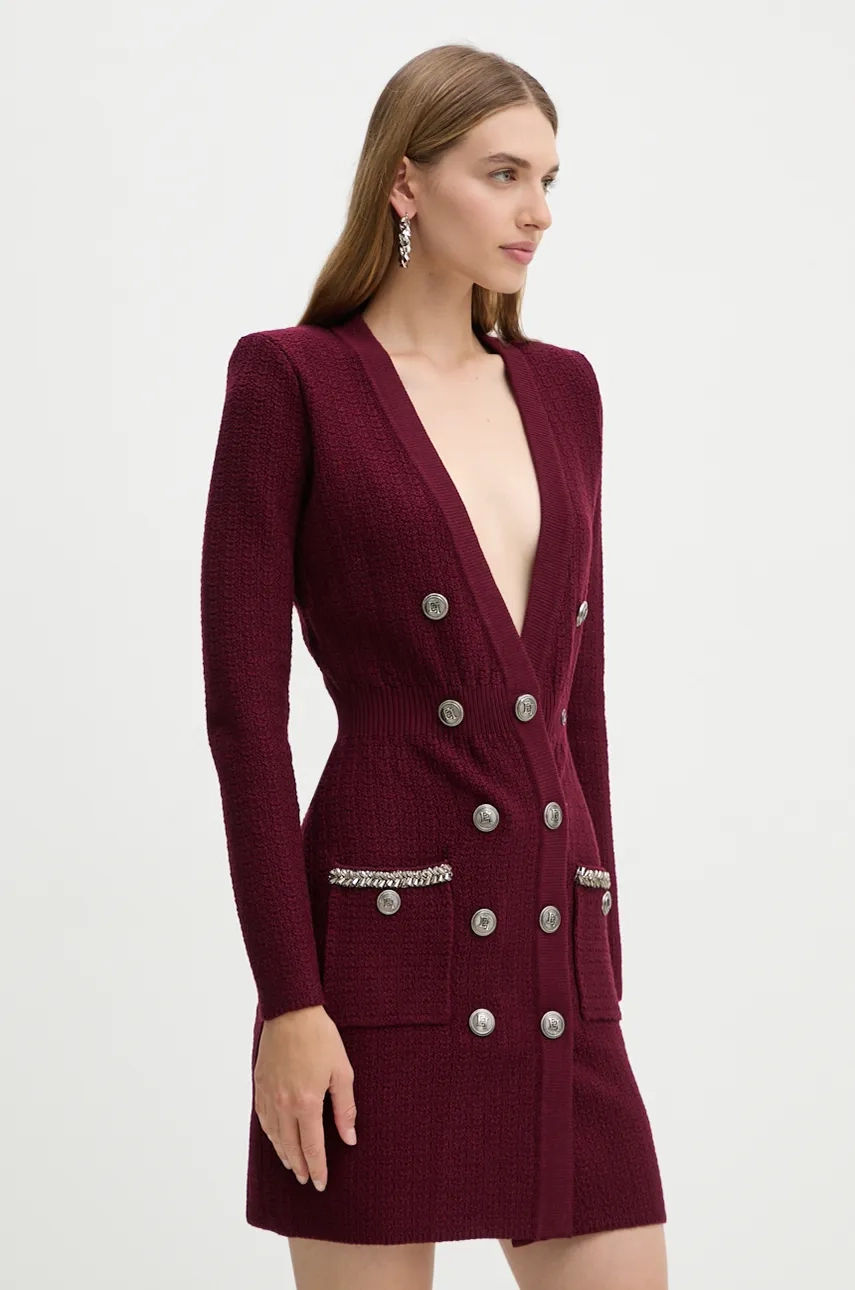 

Платье с добавлением шерсти Elisabetta Franchi, гранатовый