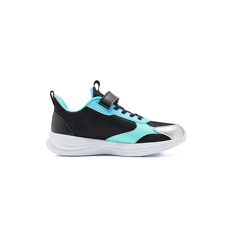 QIAODAN Synthetic Leather, Textile Breathable Lightweight Cushioning Low top Running Shoes Black/Gazing At The Blue — фото 3