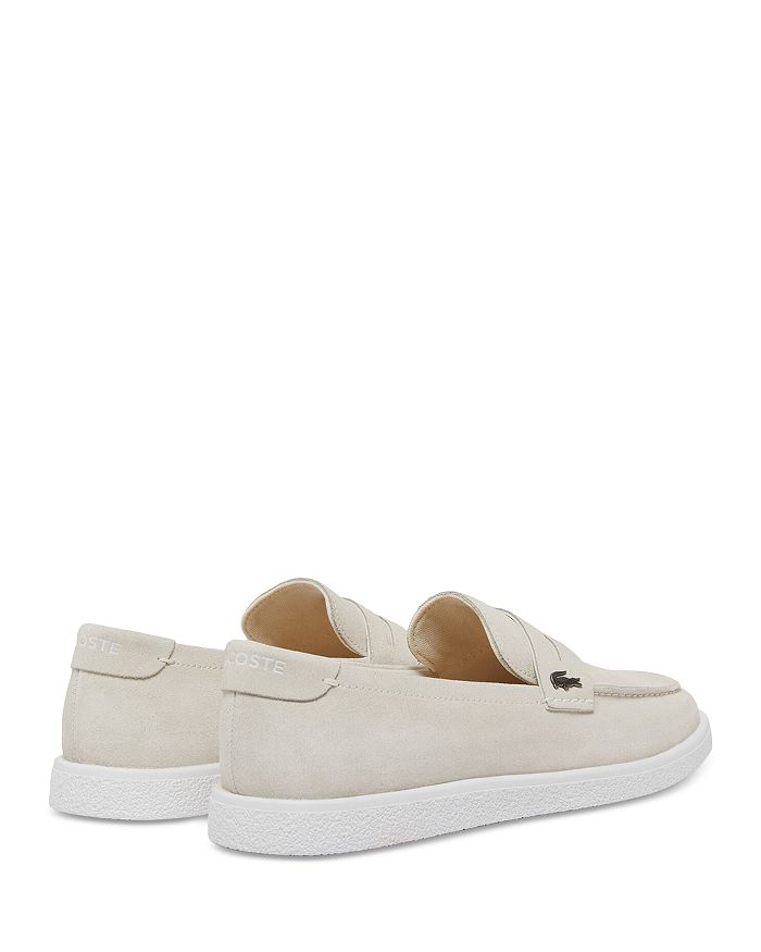 Мужские лоферы Lacoste Cochet из замши, цвет слоновая кость/кремовый — фото 4