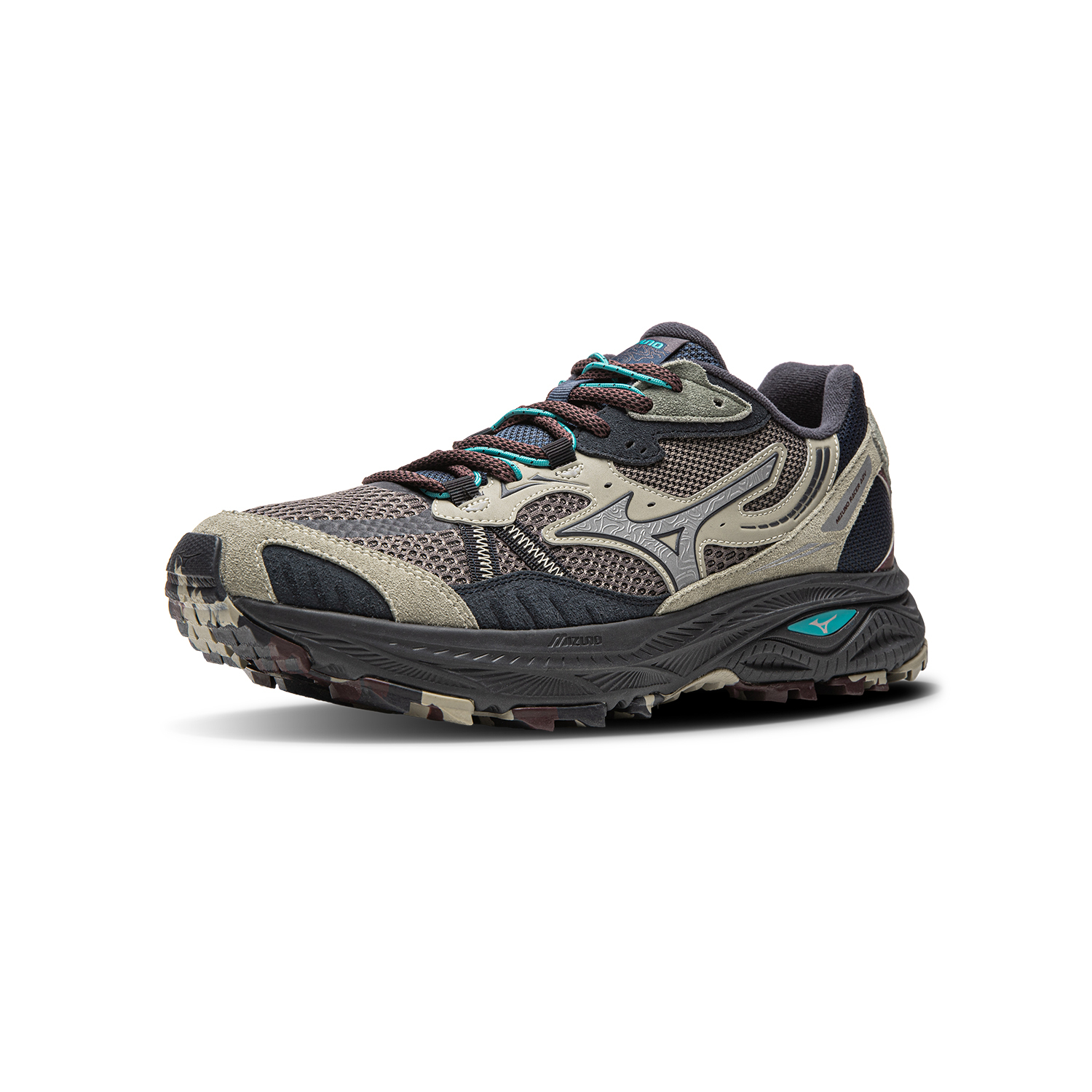 Кроссовки Poizon x Racer ADV Low Top для бега на длинные дистанции и спринта унисекс Iron Tower Gray Mizuno, Iron Tower серый/Ebony серый/Basil Deep зеленый/Mahogany — фото 3