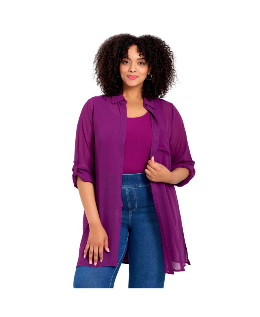 

Женская туника-трансформер на пуговицах AVENUE, Deep berry