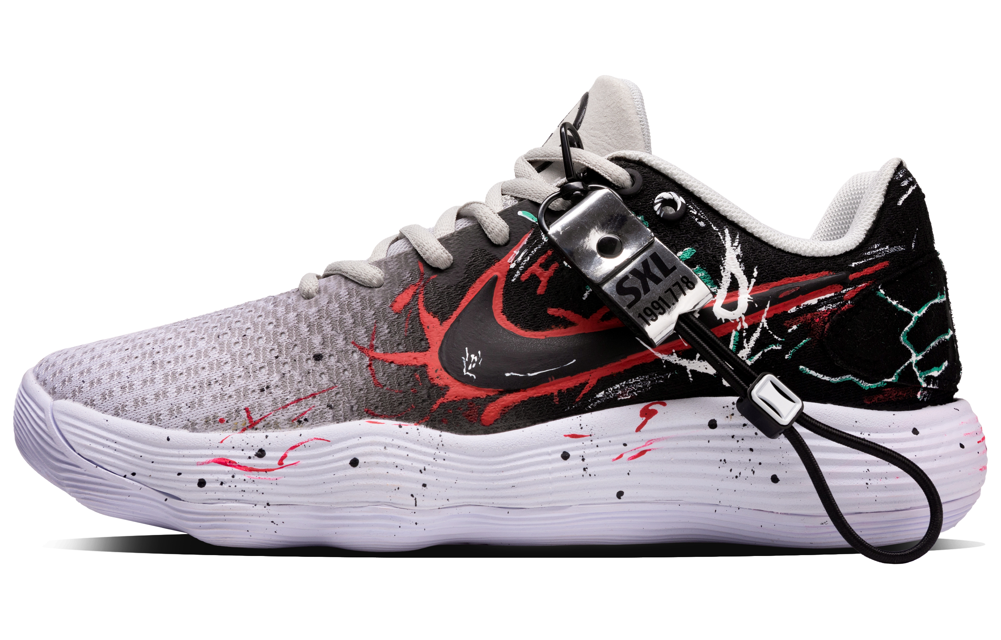 

Nike Баскетбольные кроссовки Hyperdunk 2017 Low Iridescent Electric Trace с амортизацией и противоскользящим покрытием, мужские, черно-серые