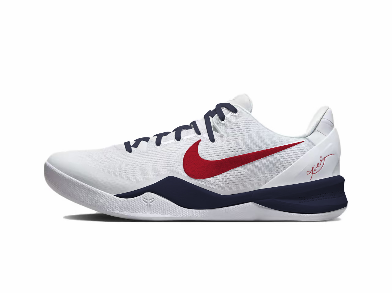 

Nike Kobe 8 дышащие нескользящие низкие кроссовки Game Ready унисекс красный белый синий