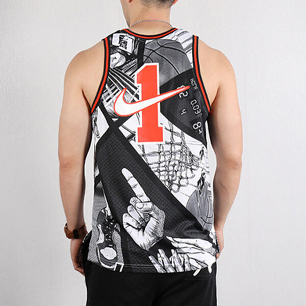 Майки dri fit школьная лига комиксов баскетбольный жилет майка мужская Nike, черный — фото 4