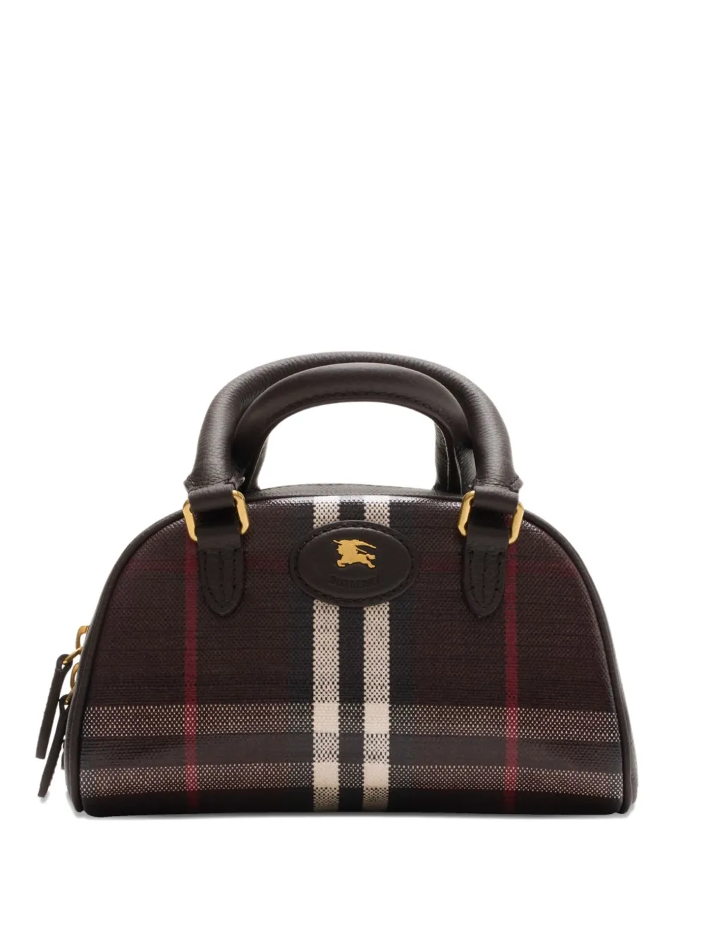 

Мини-сумка Highlands в клетку BURBERRY, черный