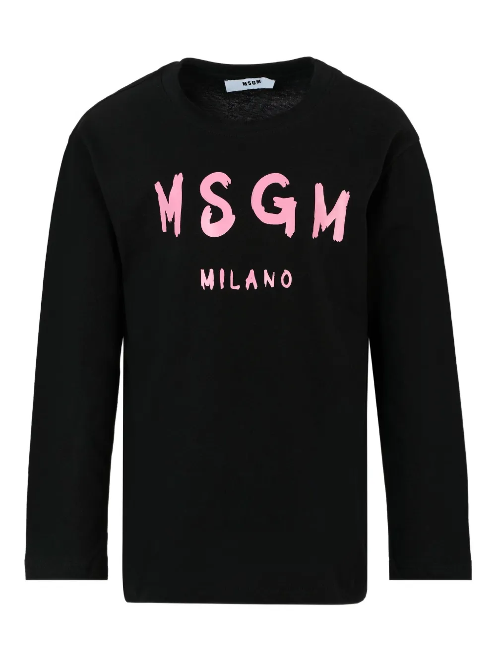 

Футболка с длинными рукавами и логотипом MSGM Kids, черный