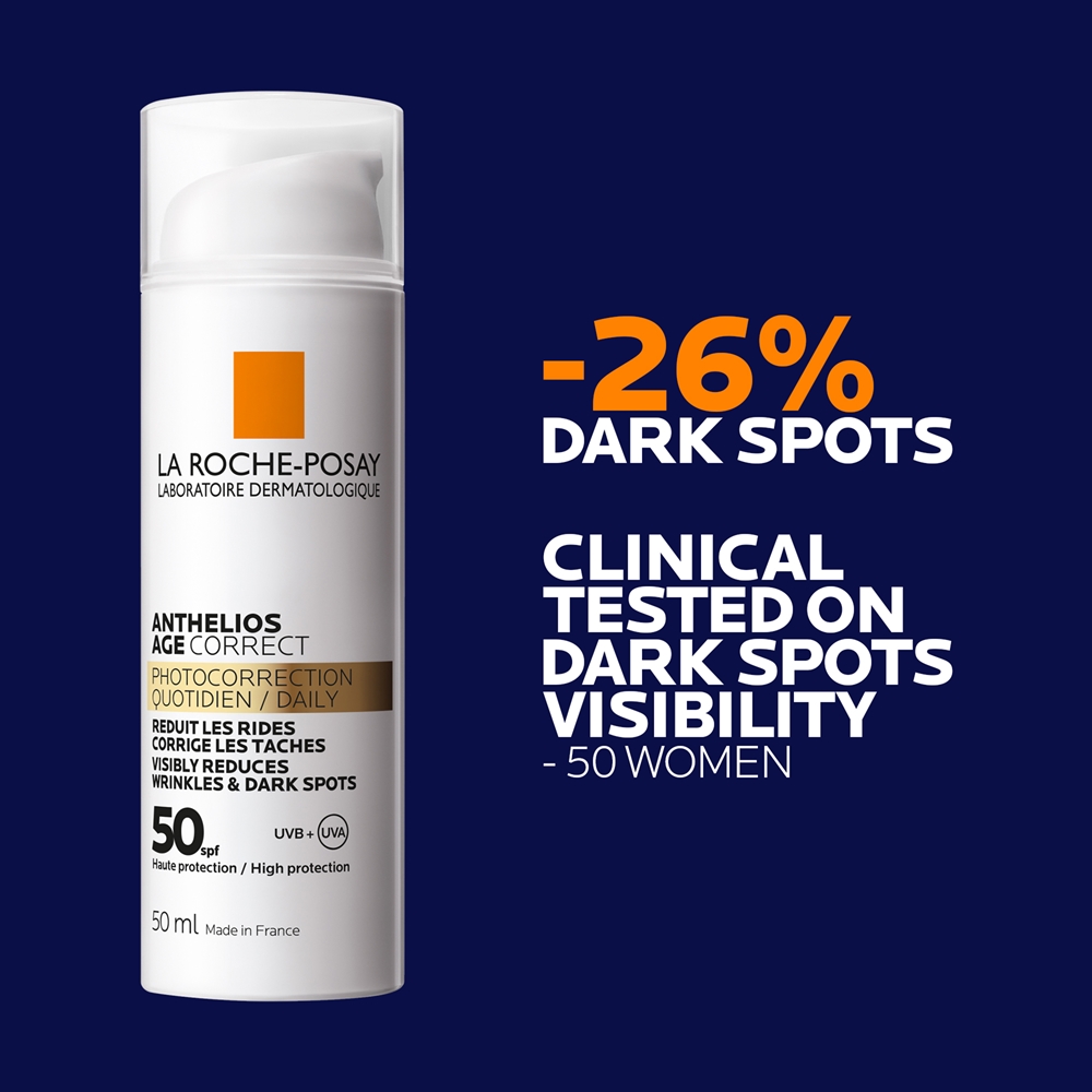 Антивозрастной защитный дневной крем Anthelios age correct spf 50 La Roche-Posay, 50 мл — фото 3