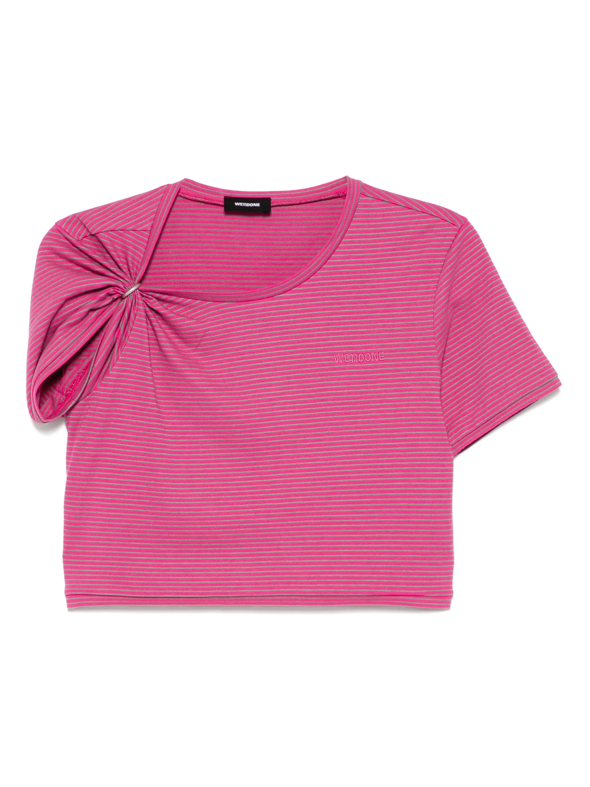 

Укороченная футболка со сборками We11Done, розовый