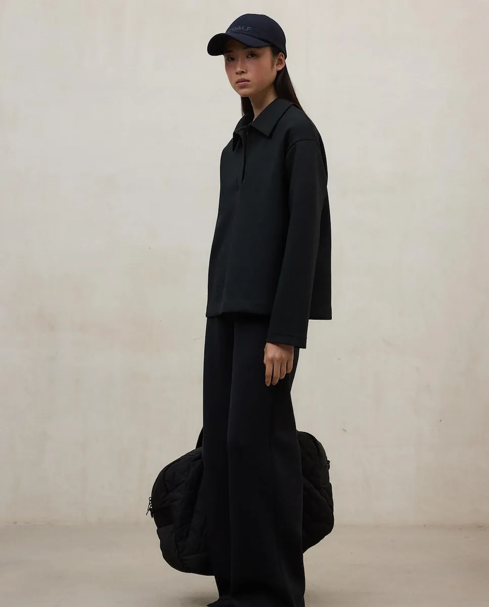 

Женская однотонная толстовка с воротником-рубашкой Ecoalf, черный