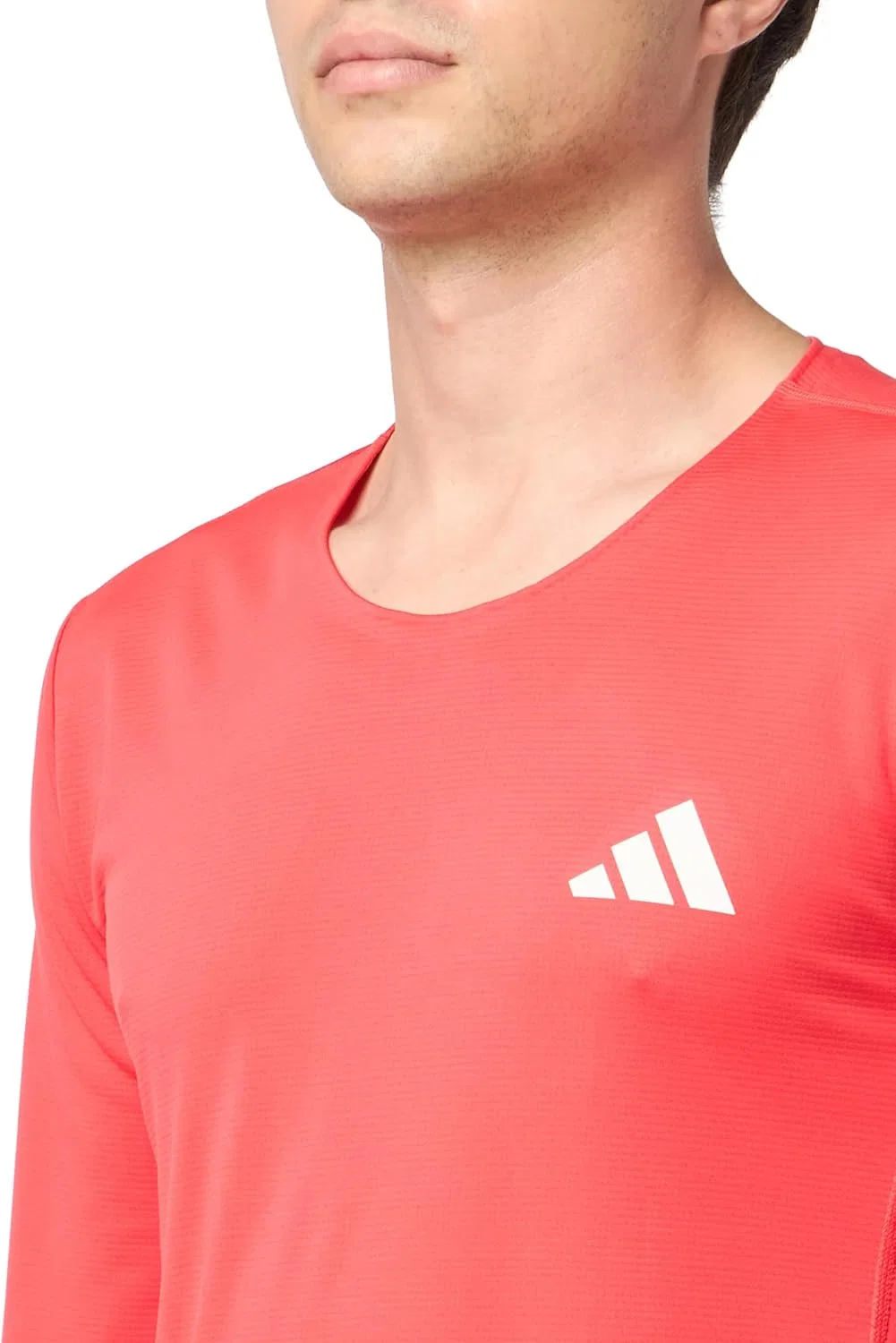 Футболка для бега Adidas Adizero с длинным рукавом, красный — фото 3