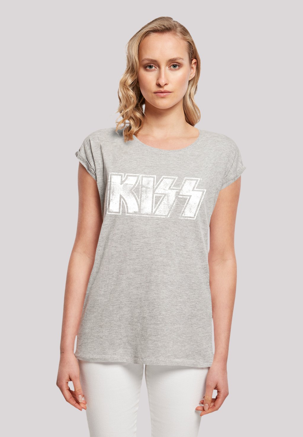 

Футболка с принтом KISS ROCK BAND VINTAGE LOGO F4NT4STIC, серый