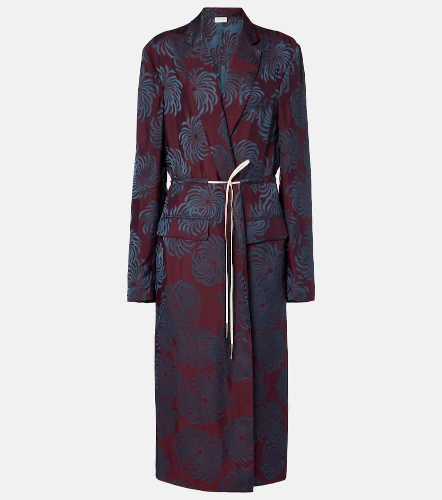

Принтованный пальто-кокон Dries Van Noten, Burgundy