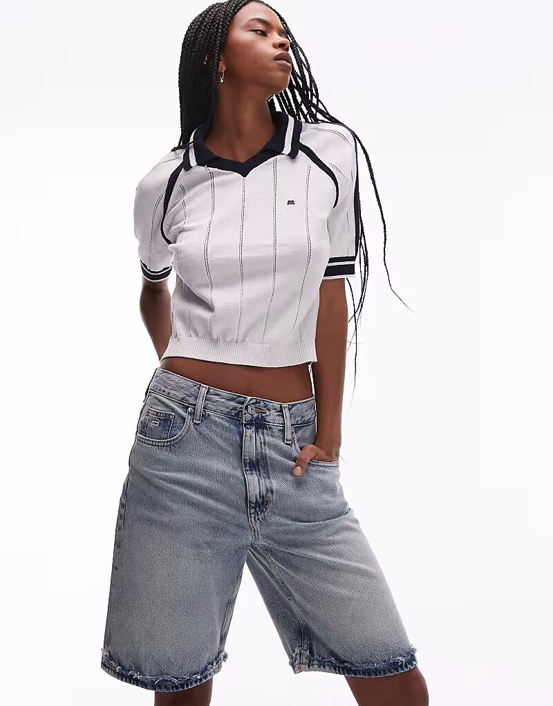 

Свободные джинсовые шорты-бермуды Tommy Jeans Mia из выбеленного денима
