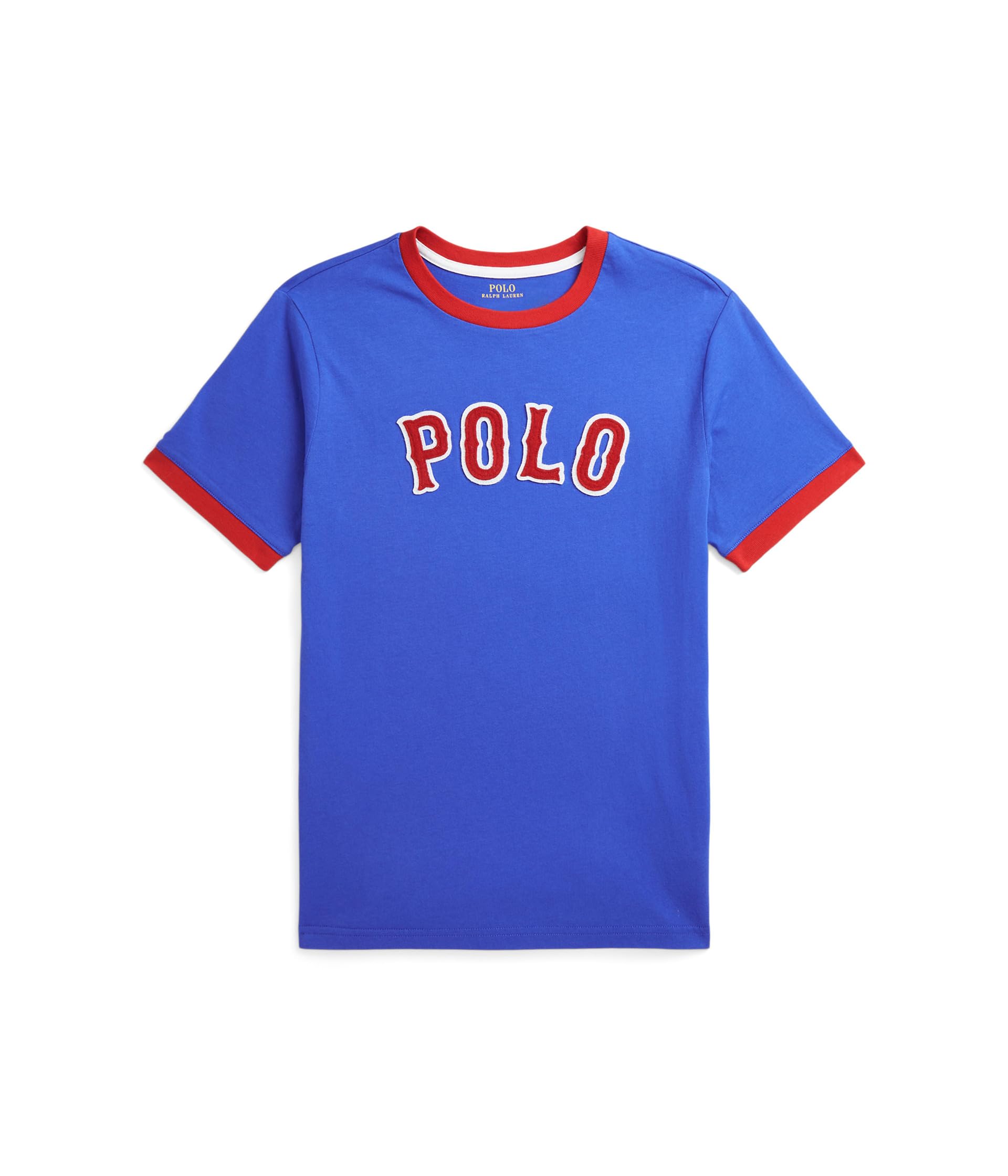 

Футболка Polo Ralph Lauren Kids Baseball-Logo Cotton Jersey Tee, цвет Collegiate Blue