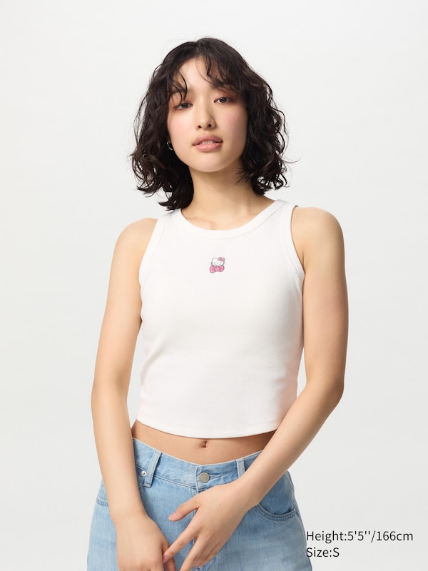 

Укороченный бюстгальтер-топ с персонажами Sanrio ut Uniqlo, белый