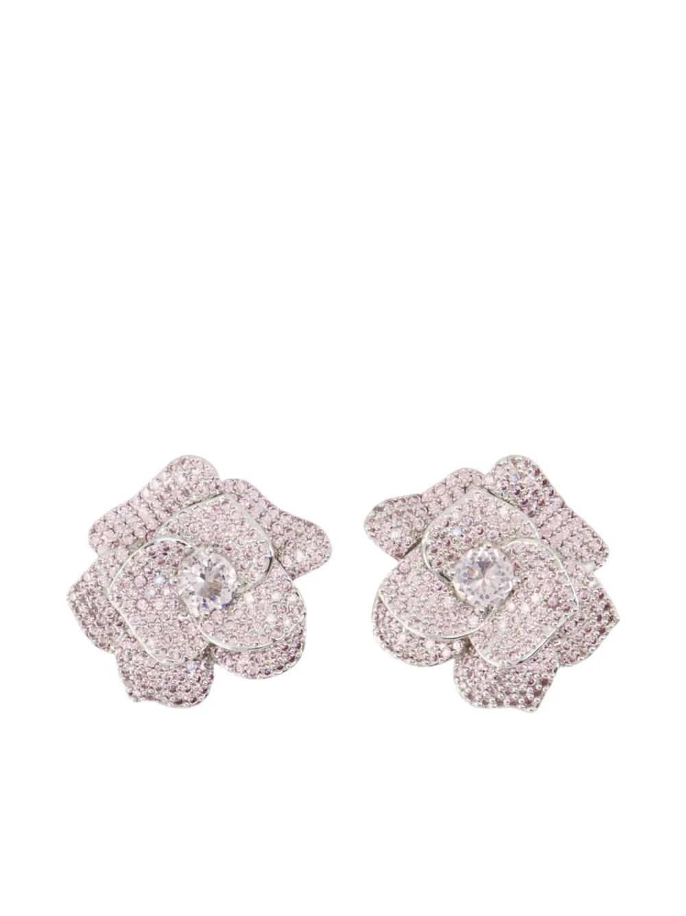 

Серьги с цветочными кристаллами Self-Portrait, серебряный