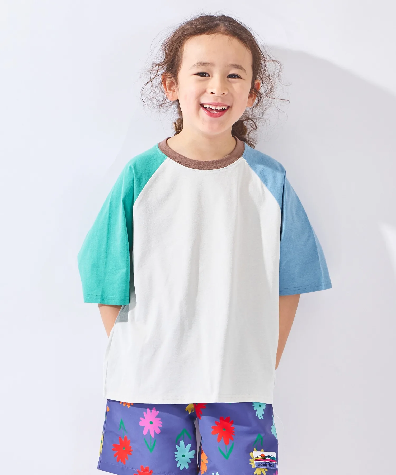 Детская водонепроницаемая футболка с защитой от UV ever closet Raglan белая