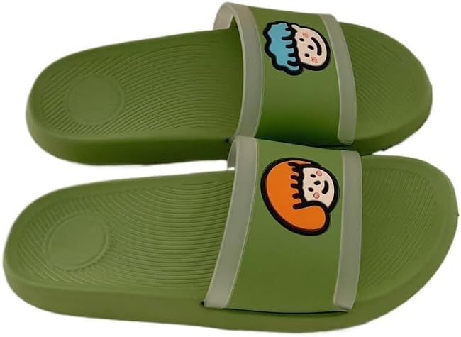 

Милые тапочки для женщин и мужчин с нескользящей толстой подошвой, домашние тапочки для подростков, девочек и мальчиков, милые летние сандалии Plonme, зеленый