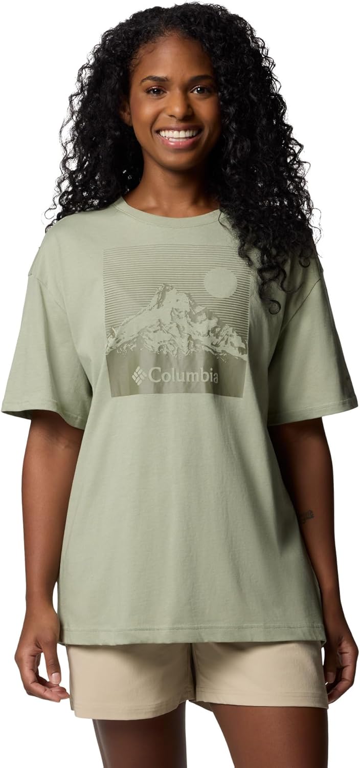 

Женская футболка Columbia Rolling Bend Graphic Oversize, Safari/Linear View, Бежевый, Женская футболка Columbia Rolling Bend Graphic Oversize, Safari/Linear View