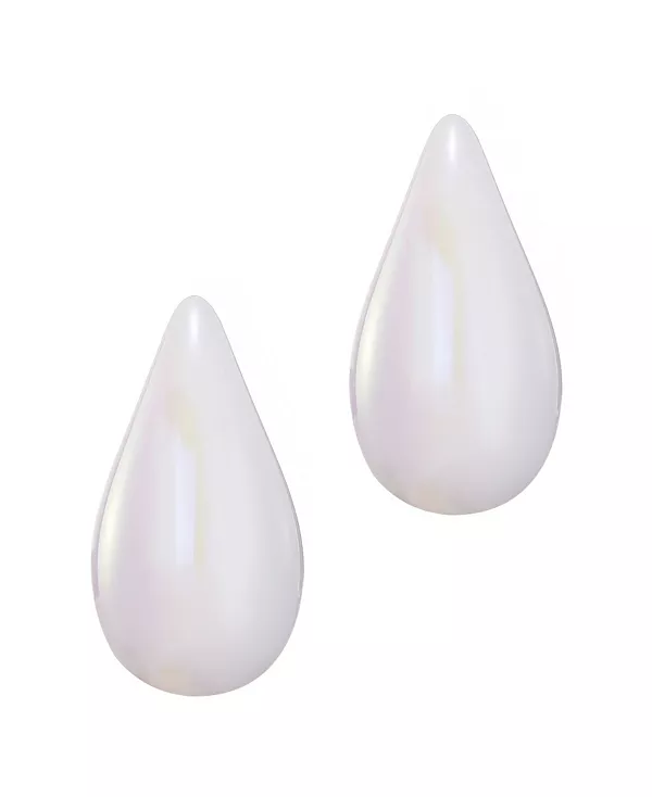 

Скульптурные серьги-гвоздики в форме капли из культивированного жемчуга Adornia, white