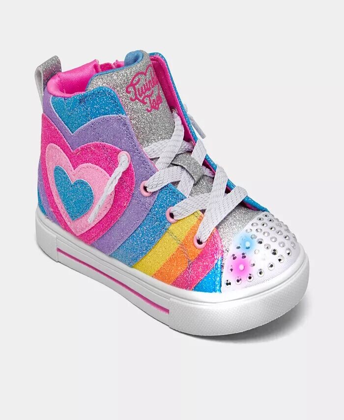 

Twinkle Toes: Twinkle Hearts для маленьких девочек — повседневные кроссовки с подсветкой Heart Pop от Finish Line Skechers, мультиколор