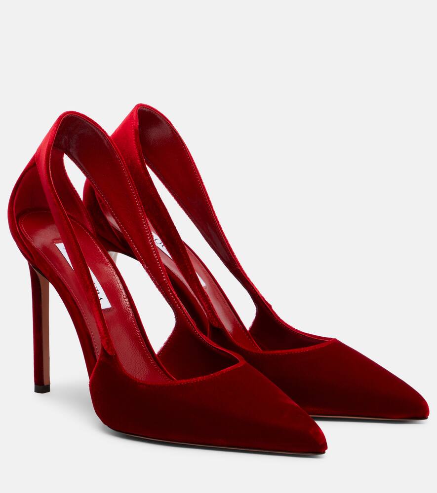 Туфли-лодочки Dangerous Liaisons 105 из бархата Aquazzura, Rosso