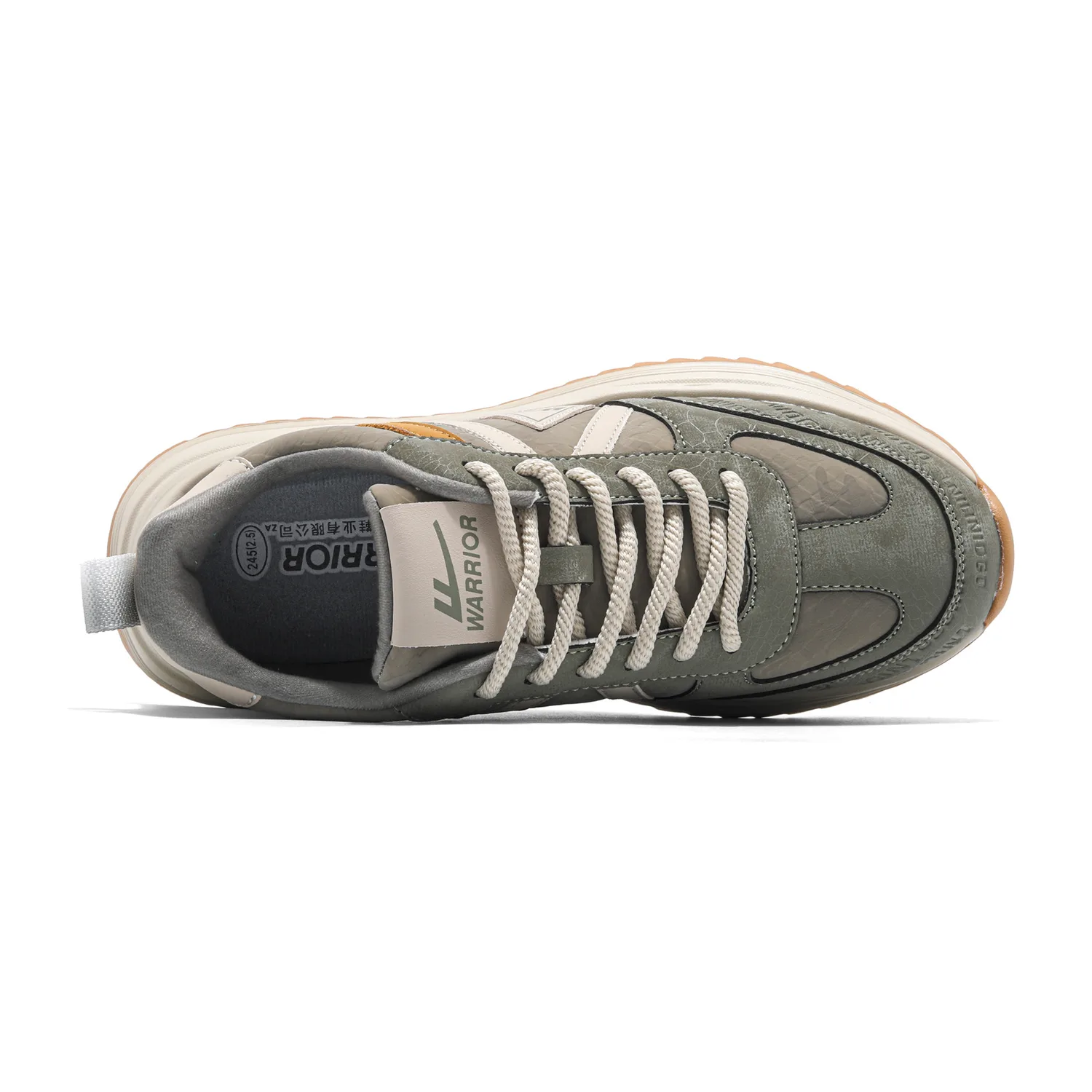 Кроссовки мужские низкие массивные из искусственной кожи PU WARRIOR, Army Green — фото 4