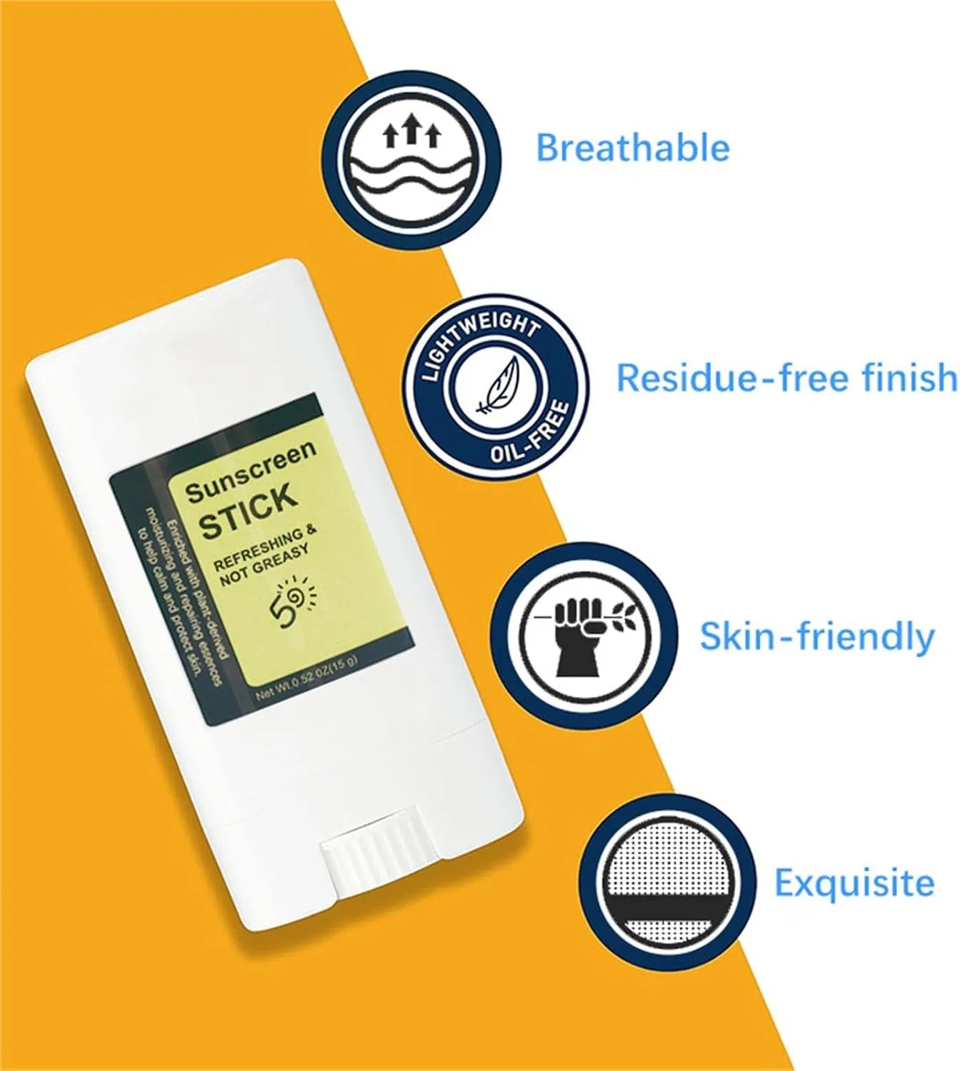 Солнцезащитный стик для лица SPF 50+ Broad Spectrum, белый, 15 г Generic — фото 2