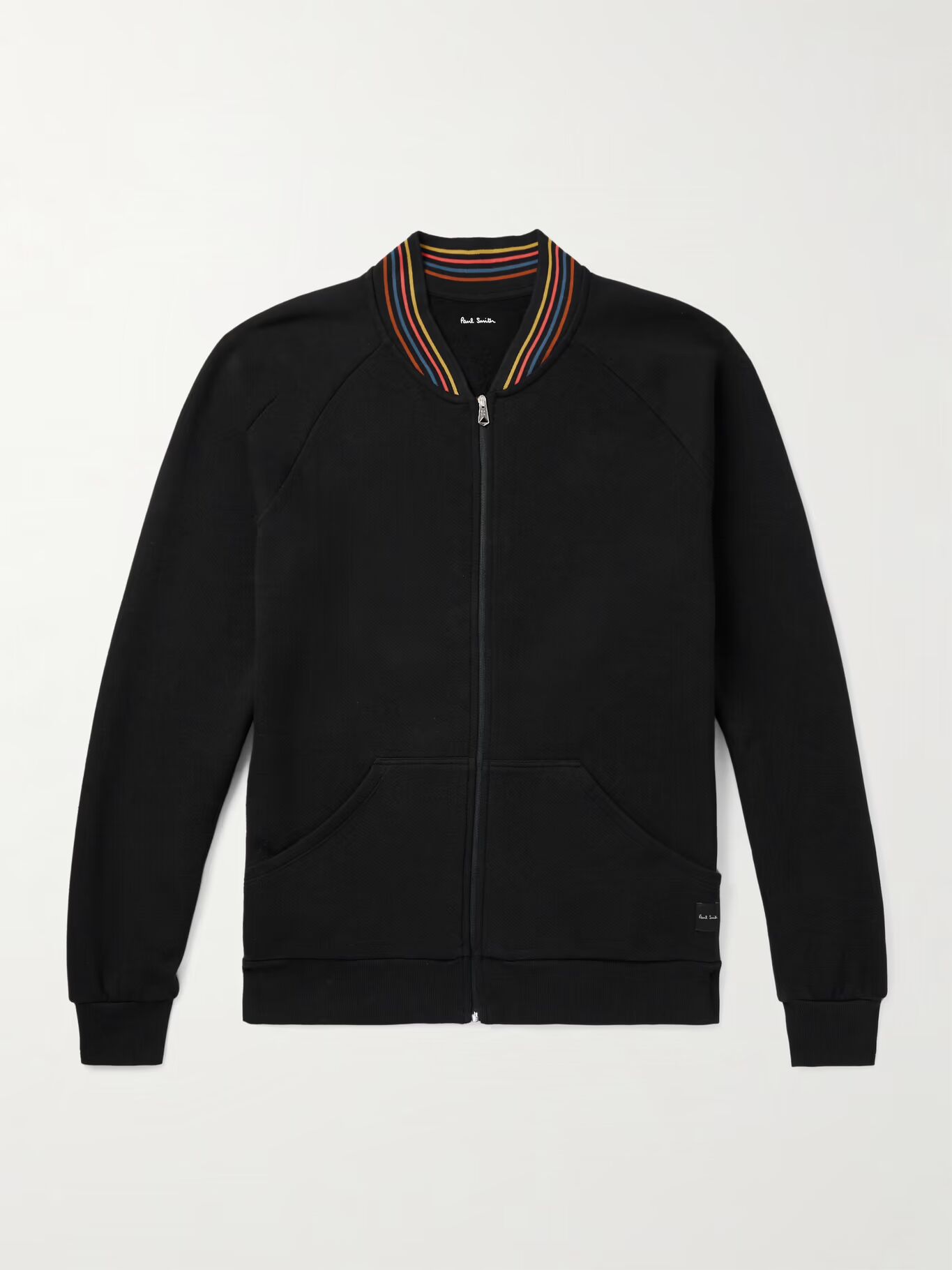 

Полосатая толстовка из хлопкового джерси на молнии PAUL SMITH, черный