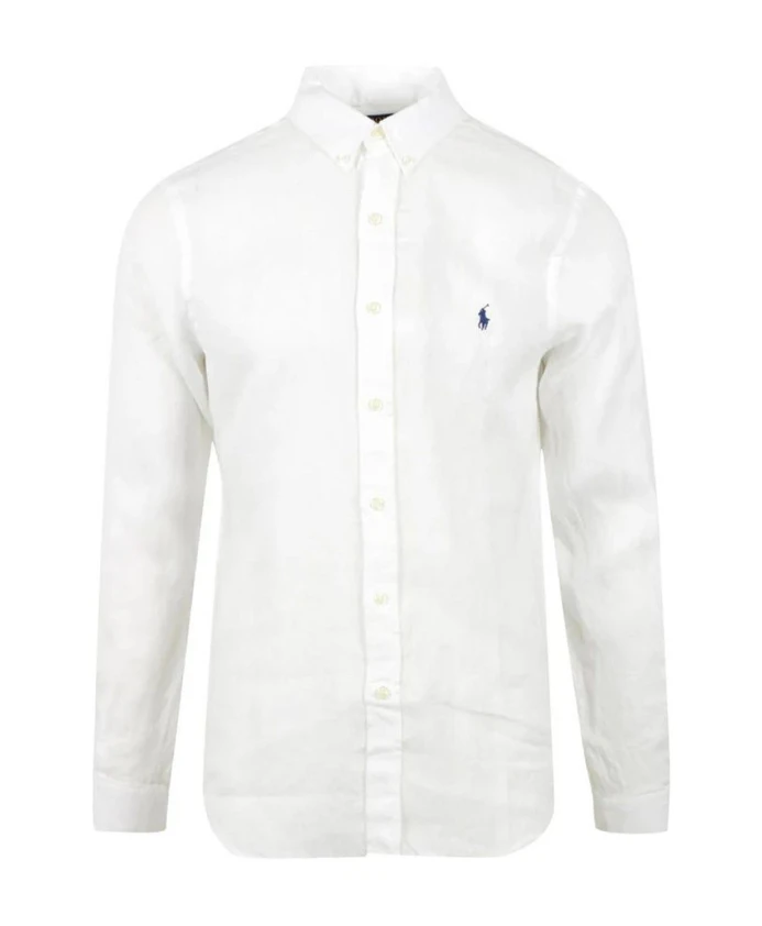 

Классическая льняная рубашка с длинными рукавами Polo Ralph Lauren, белый