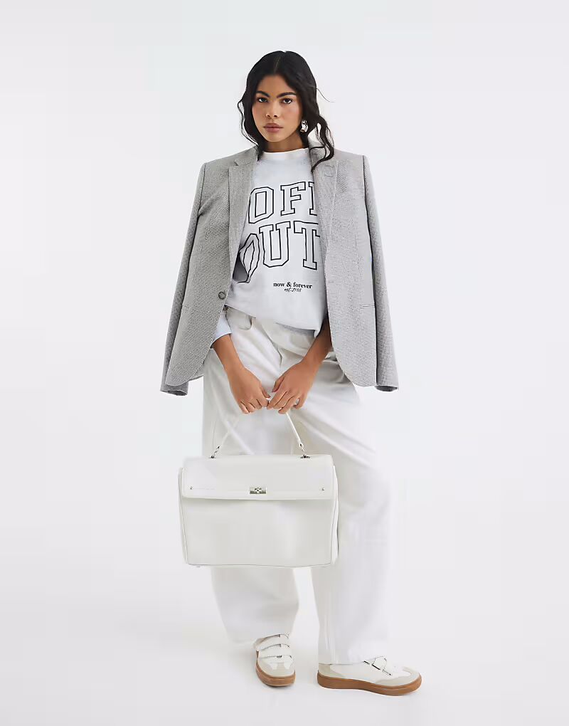 

Свитшот River Island с длинными рукавами для отдыха серого цвета - меланж
