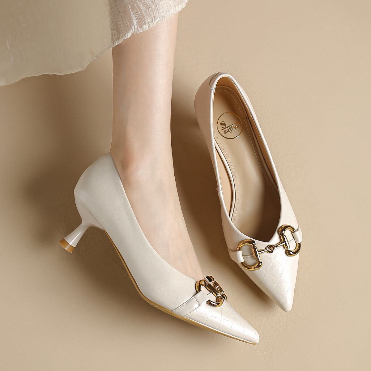 Туфли женские на высоком каблуке Off White Safiya — фото 3