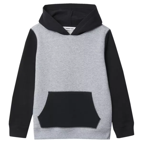 

Флисовая толстовка с капюшоном для мальчиков 2-20 лет Lands' End, цвет gray heather black