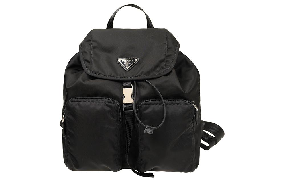 

PRADA Черный унисекс рюкзак из брезента