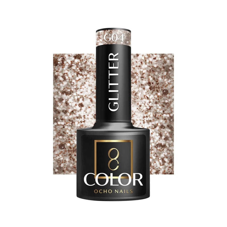 

OCHO NAILS Гибридный лак для ногтей с блестками G04 -5 г Active Shop