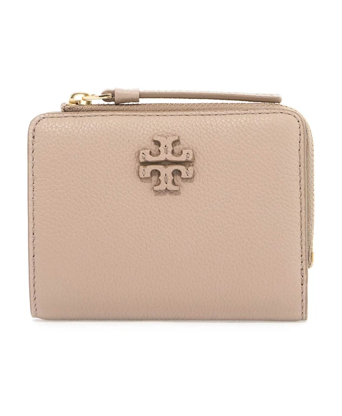 

Кошелек из кованой кожи с двойным Т образным логотипом Tory Burch, серый