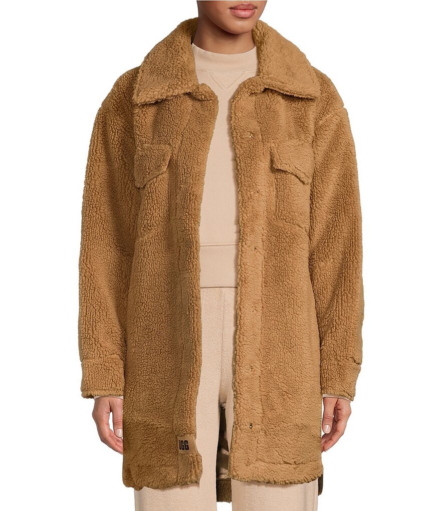 

Плюшевая флисовая куртка-рубашка UGG Frankie, коричневый