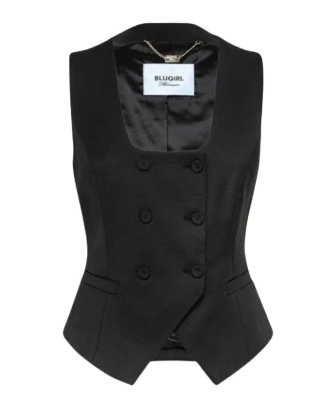 

Стильный шерстяной жилет Blugirl, черный