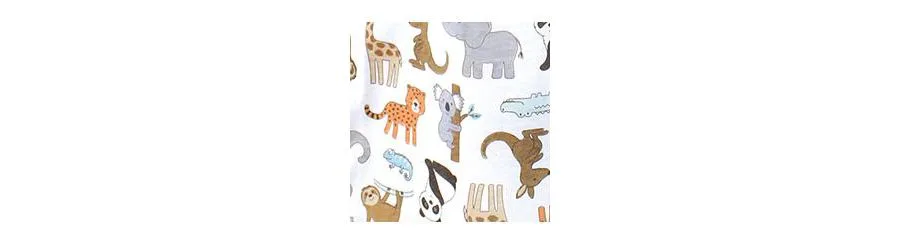 Уютный спальный мешок из хлопкового трикотажа с длинными рукавами Hudson Baby, Zoo Animals — фото 2