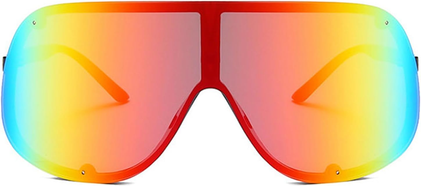 

Солнцезащитные очки Willochra Fashion Wave Mask для женщин и мужчин, модные солнцезащитные очки большого размера в стиле панк, роскошные дизайнерские очки в стиле Y2K, Red Lens