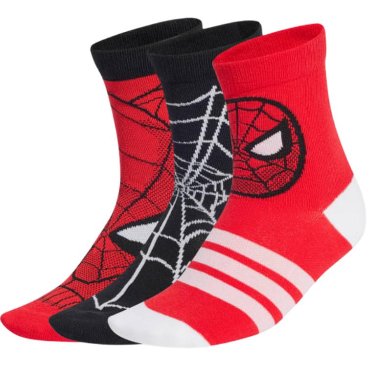 X marvel носки 3 пары детские Adidas, красный/черный — фото 2
