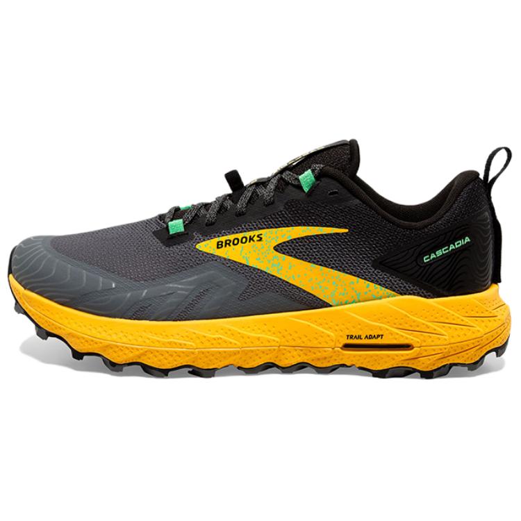 

Brooks Кроссовки для бега по пересеченной местности CASCADIA 17 с низким верхом, противоскользящие, износостойкие, мужские, желто-серые