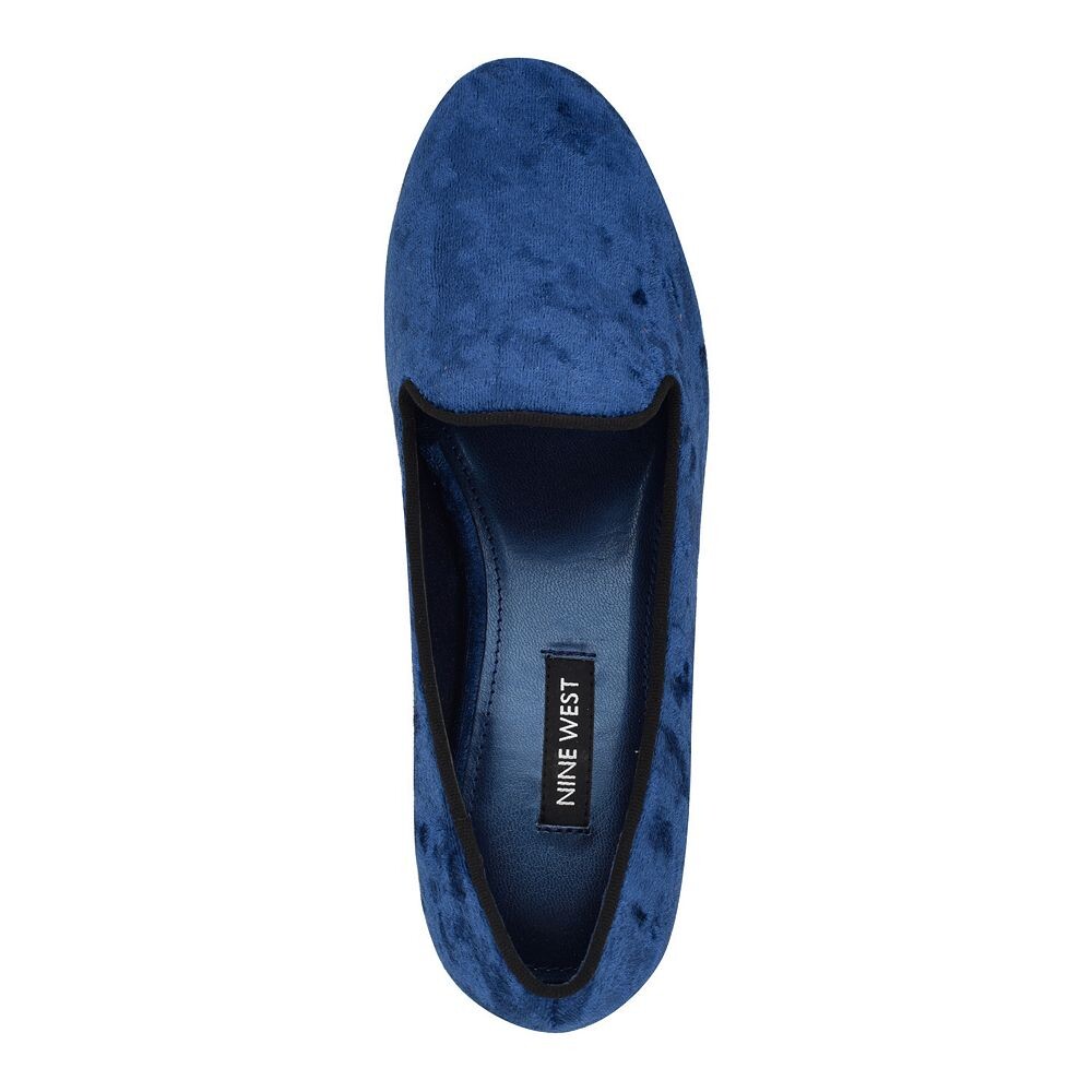 Женские слипоны на плоской подошве с круглым носком Nine West Renold, цвет Blue Velvet — фото 4