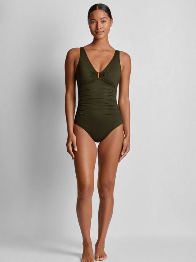 

Купальник Lauren с кружевной вставкой спереди Ralph Lauren, Olive Green
